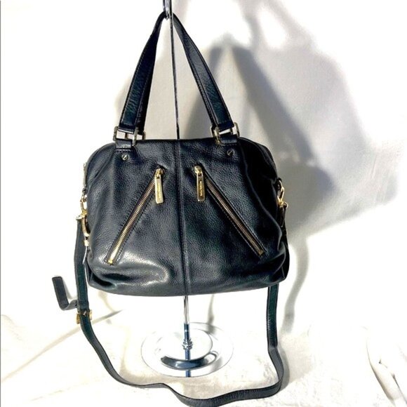 Michael Kors Portland Black Leather Satchel - Picture 1 of 16